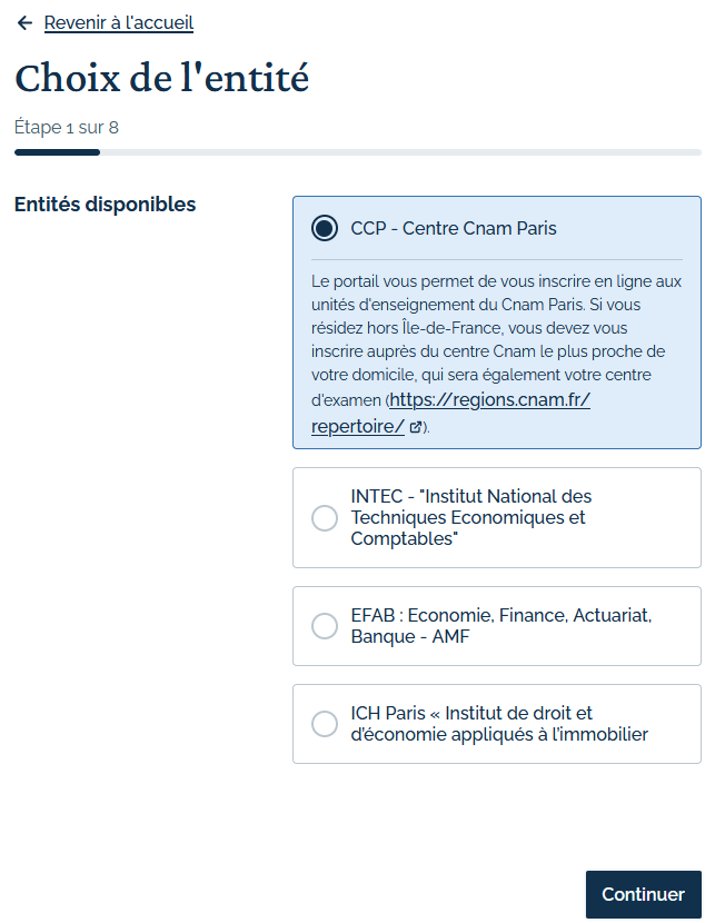 Scolarité Centre Cnam Paris